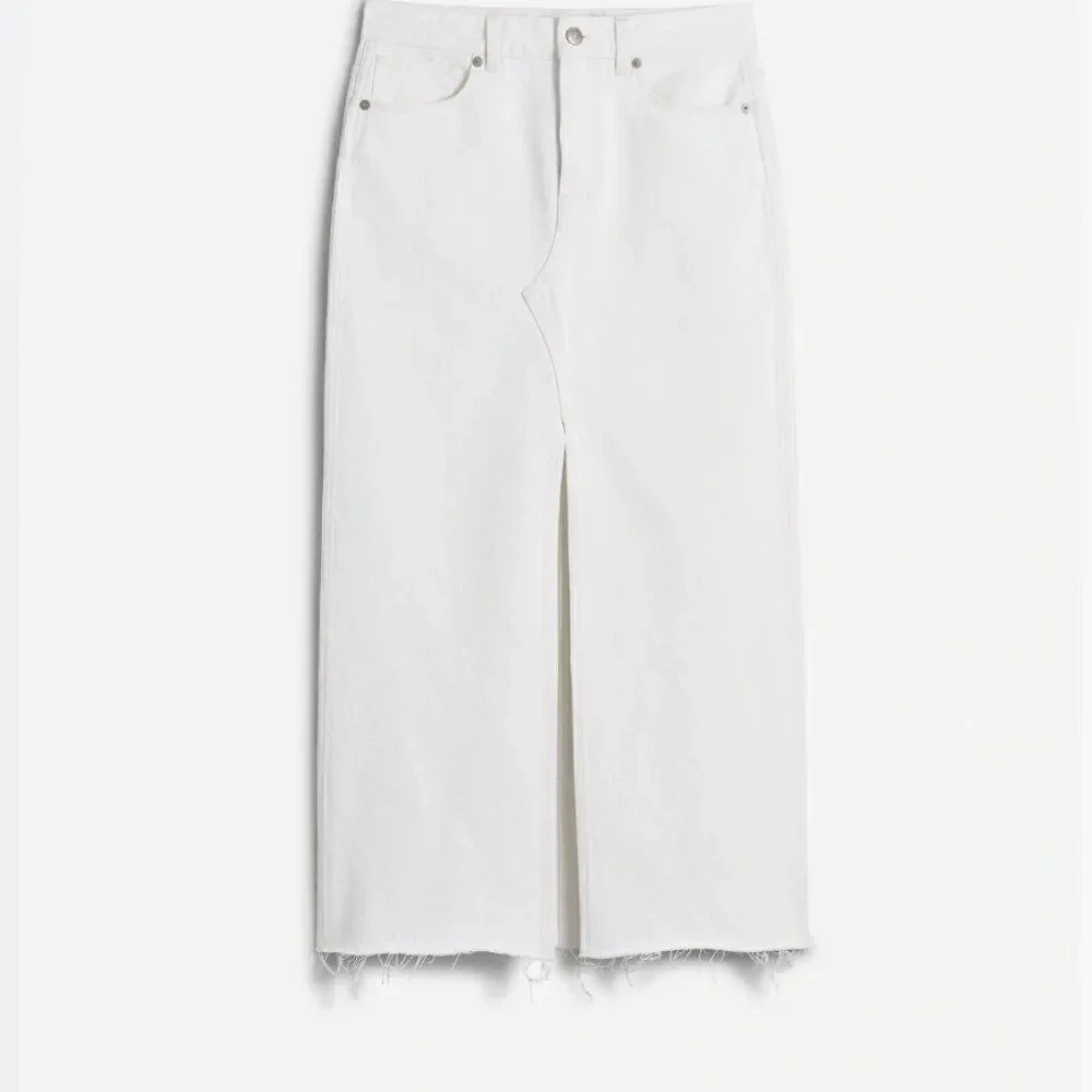 Madewell The Rilee Denim Midi Skirt Tile white NWT